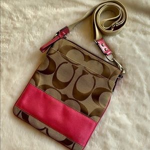 Coach Signature Stripe Swingpack Crossbody Bag